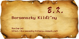 Borsenszky Kilény névjegykártya